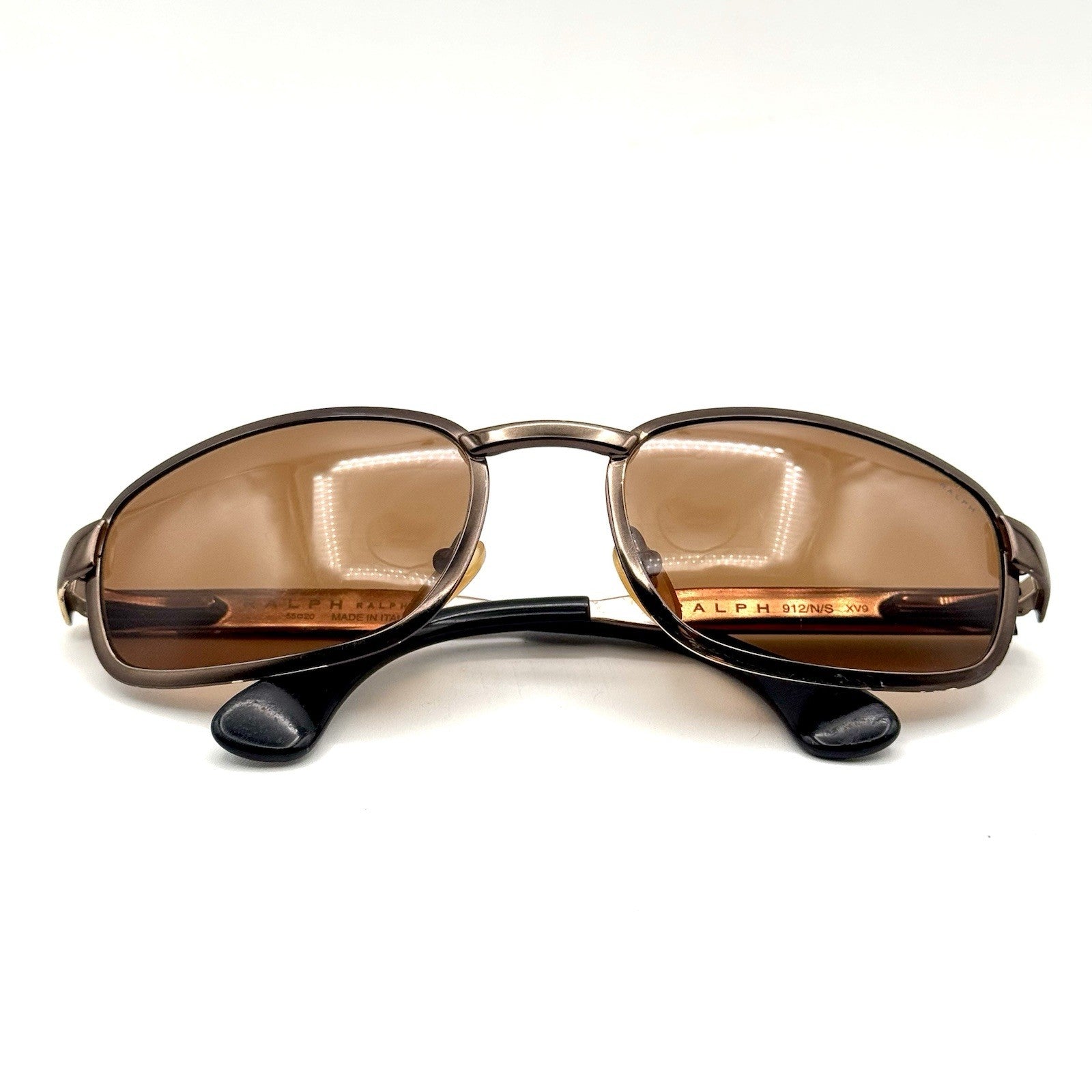 Ralph Lauren Oval Sunglasses 912/N/S VTG Brown Metal Designer Frame & Lens 55-20