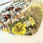VTG Beaded Purse Hawaii Tiki Hut Palm Tree Luau Hula Shoulder Bag New With Tags