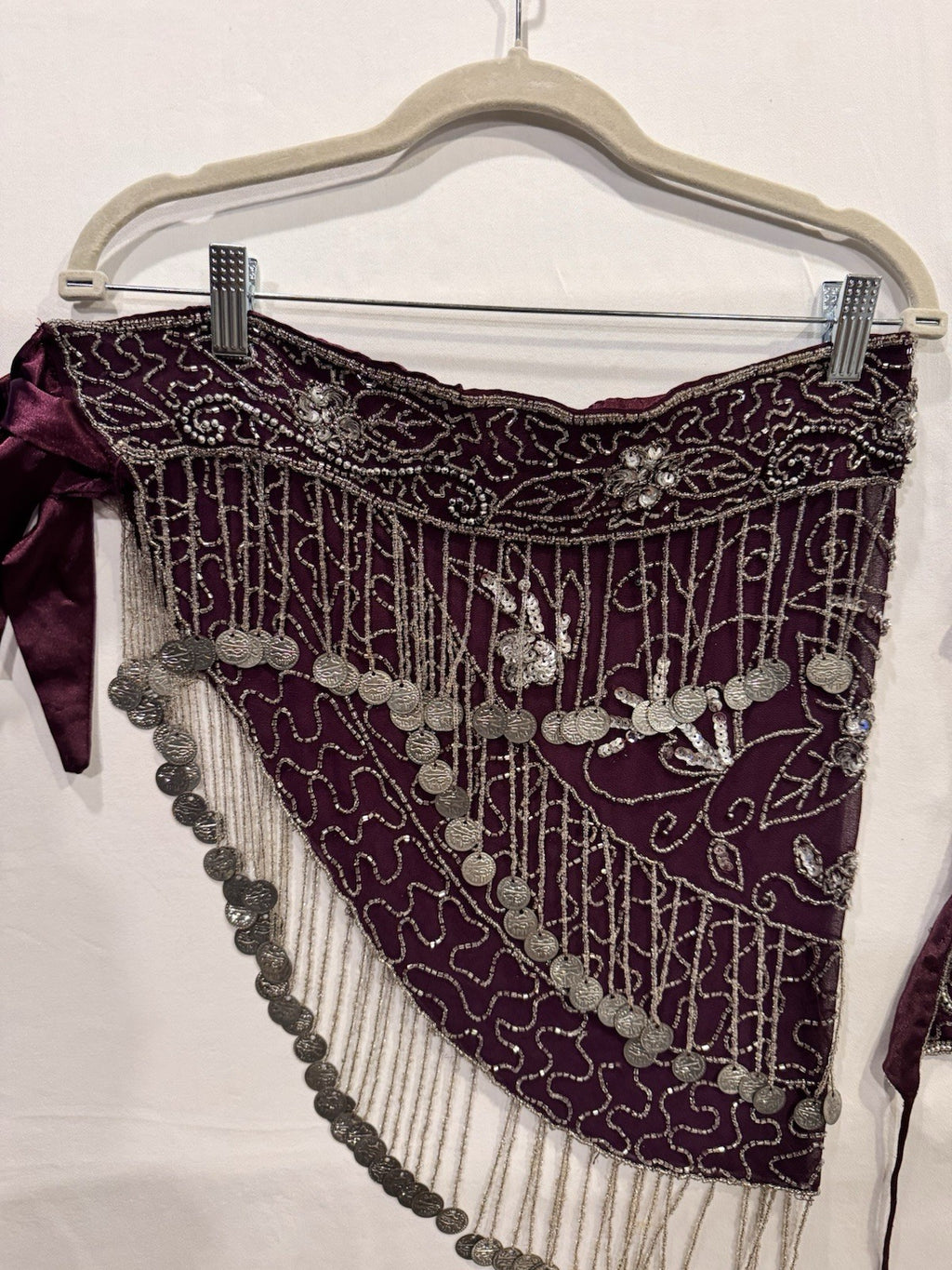 Vintage Y2K Beaded Butterfly Halter Top and Skirt Set