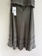 Jones New York Olive Green Beaded Silk Top and Skirt Set Size 6