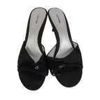 Vintage Curfew Black Sequin Embellished Open Toe Mule