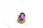 18k Gold vintage earrings Diamonds, Amethyst, Stunning, impressive, w/ appraisal