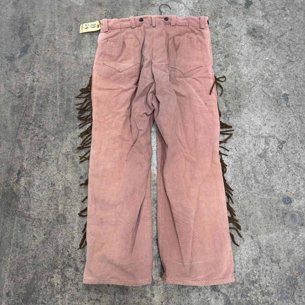 Vintage 1940s Western Fringed Trousers Faded
