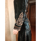 Double D Ranchwear Velvet Studded Skirt Set Black Brown XS/S