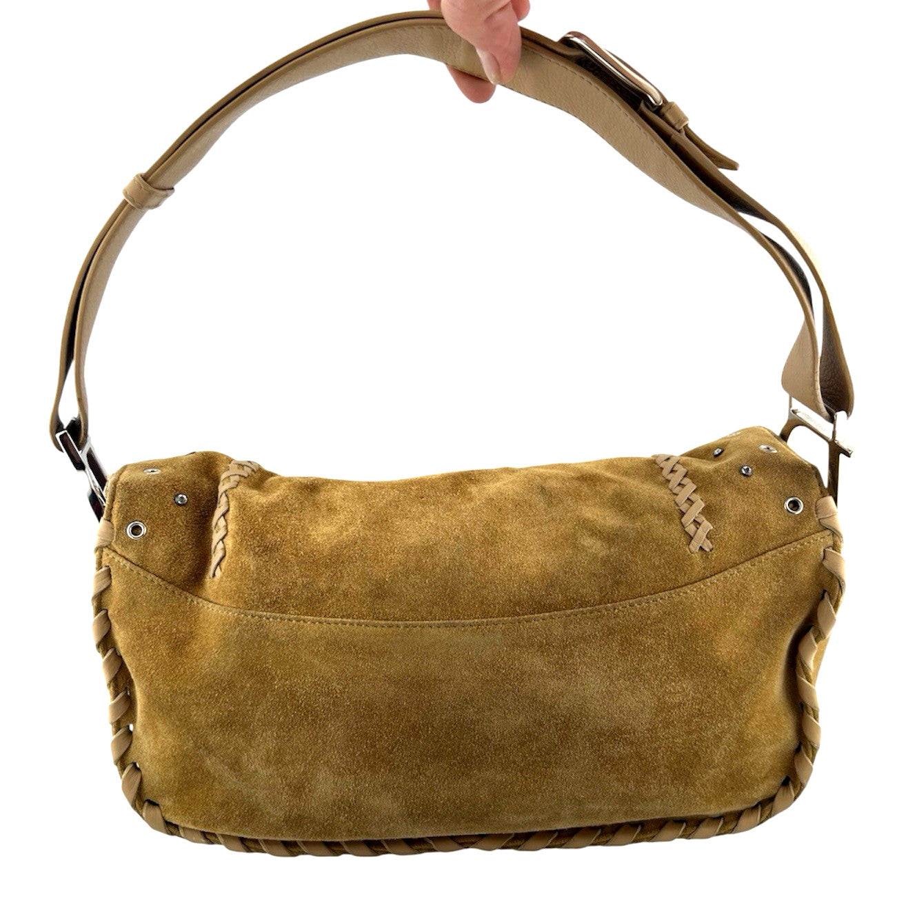 Vtg Christian Dior John Galliano Suede Crystal Peace & Love Bag Studded Y2K 2005