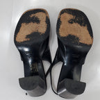 Gucci 1990s Black Leather Slingback Sandals Size 8.5
