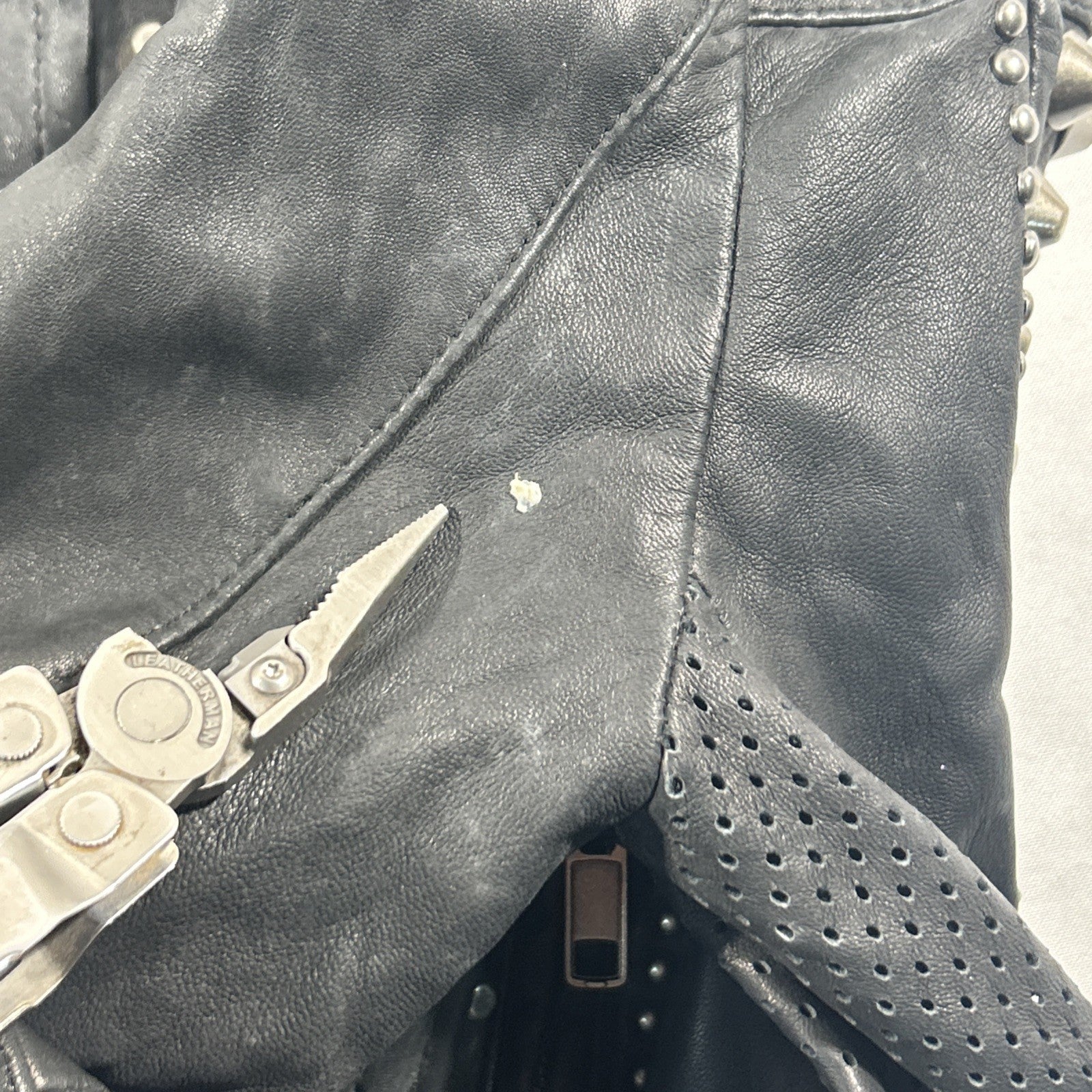 Double D Ranch Angels on Horseback Biker Jacket Black Leather Medium
