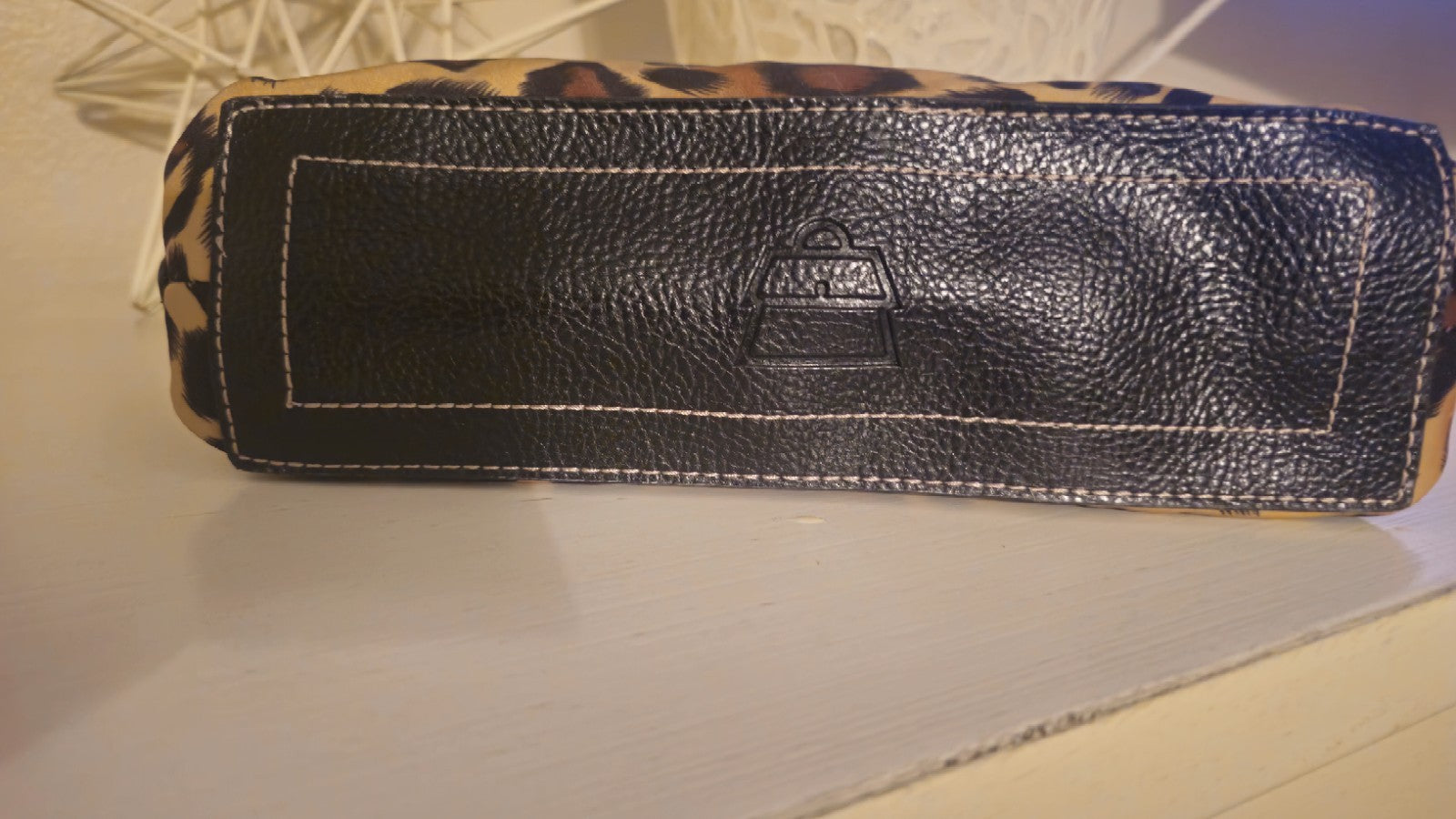 Kathy Van Zeeland Y2K Leopard Print Shoulder Bag with Studded Zipper