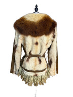 Wool Coat with Fox Fur Collar and Cuffs