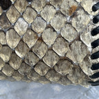 Vintage Handmade Python Skin Clutch Check Wallet With Pen Holder