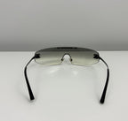 Vintage Authentic Chanel Shield Sunglasses 4078-B Gradient Lens Black Frames