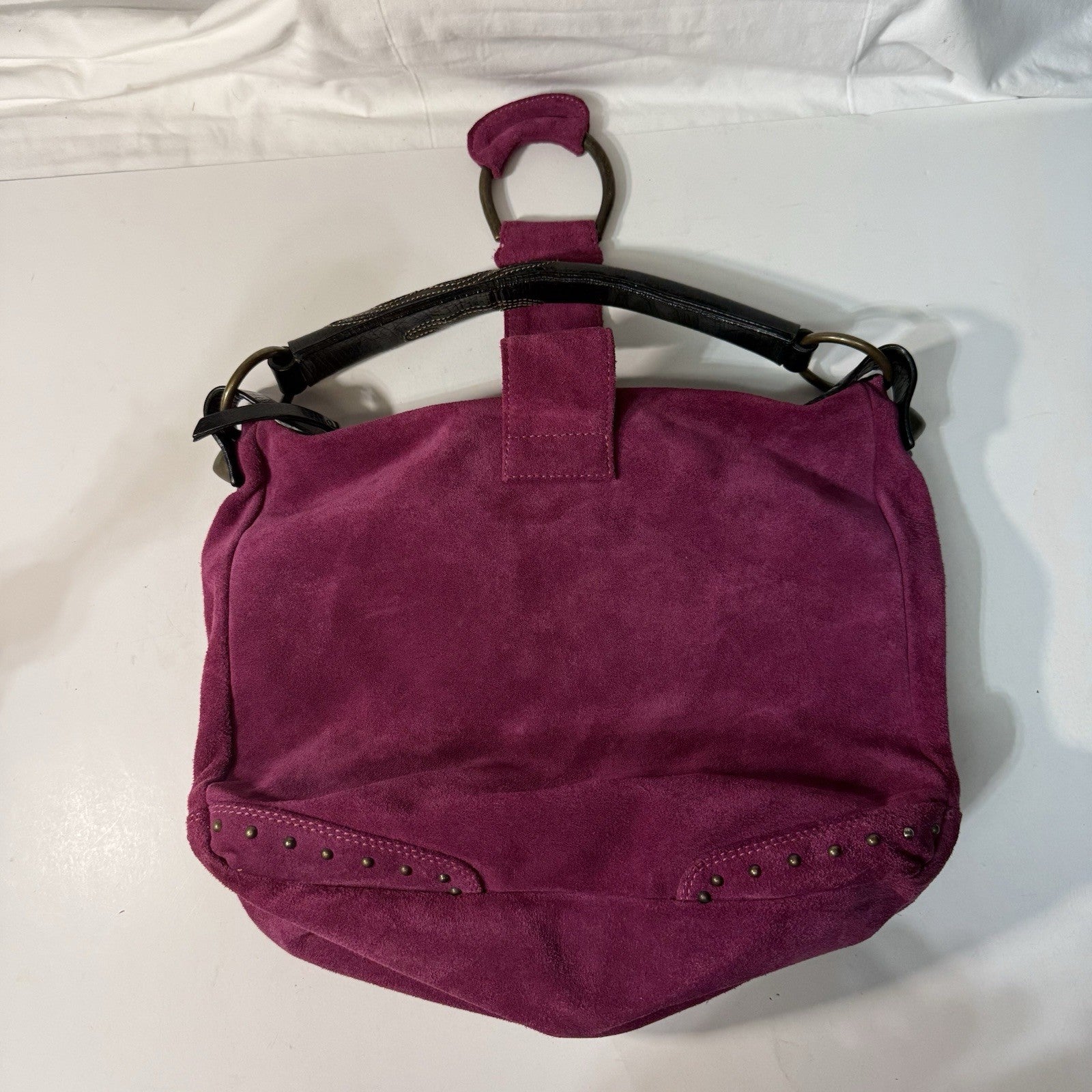 Francesco Biasia Split Leather Handbag - Purse - Maroon Soft Leather