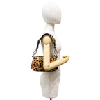 PRADA Brown Leopard Print Pony Hair Shoulder Bag