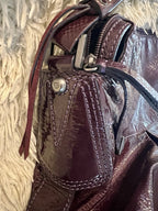 Francesco Biasia Purple Patent Leather Shoulder Bag