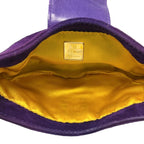 FENDI Vintage FF Logo Micro Croissant Suede Pochette Mini Bag Purple Glitter
