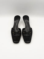 Gucci Black Canvas GG Monogram Kitten Heels with Braid Accent Size EU 35.5