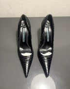 Gianmarco Lorenzi Ladies 37.5 4 Heels Python Exotic Nail Heel Pointed Slim Toe