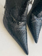 Gianmarco Lorenzi Best Women Boots  Premium Snake Leather High Heels Size 39