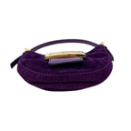 FENDI Vintage FF Logo Micro Croissant Suede Pochette Mini Bag Purple Glitter
