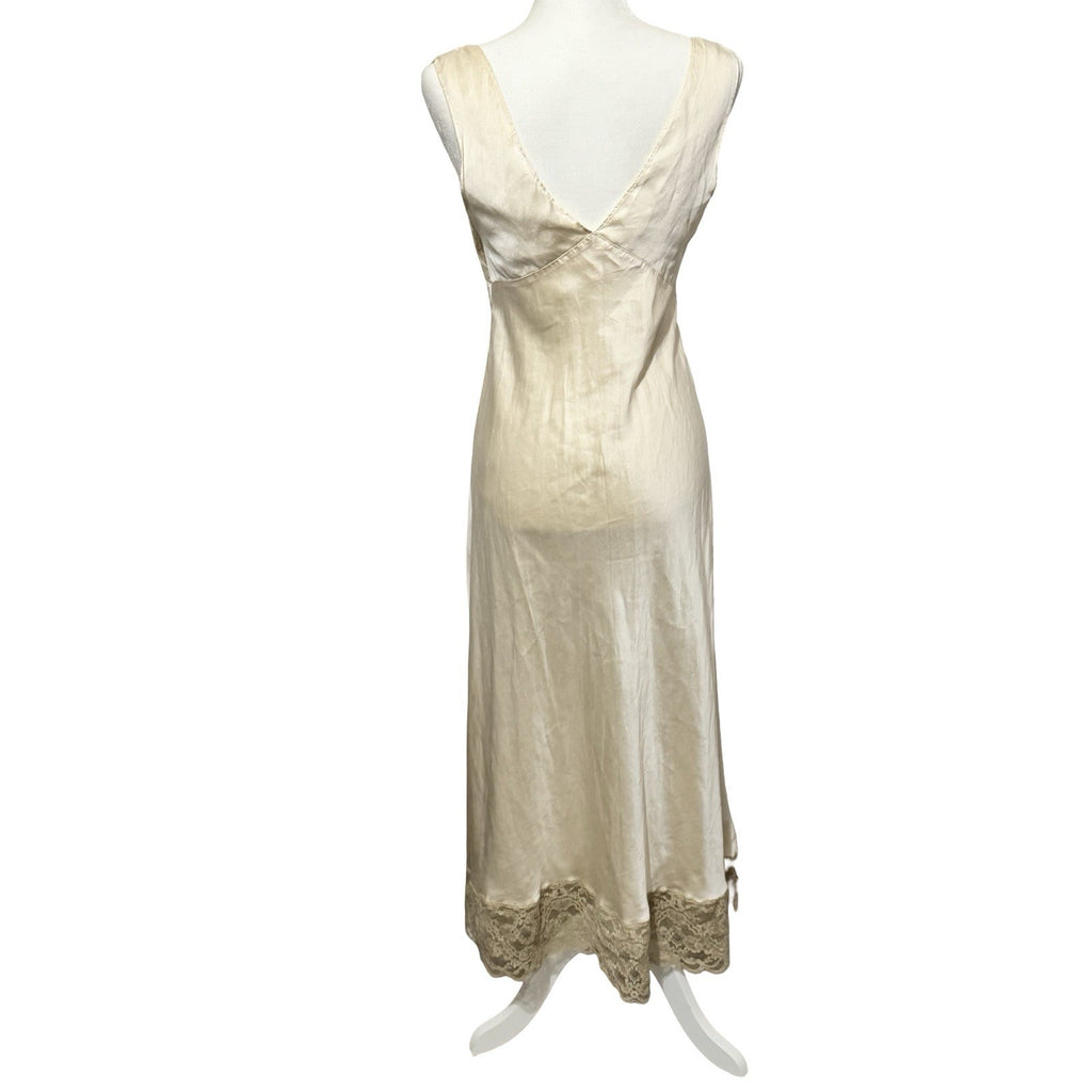 Vintage 90s does 40s Victoria's Secret Silk Slip Maxi Dress lace size Medium