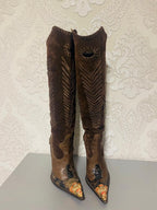 Gianmarco Lorenzi Limited Cowboy Women Boots Very Sexy Heels Size 37