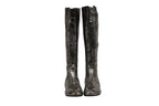Giuseppe Zanotti Knee High Boots US6.5 EU36.5 SIlver Metallic Croc Embossed