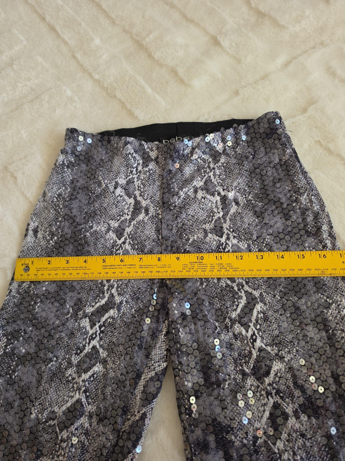 Bebe Vintage Sequin Snakeskin Two Piece Set Small