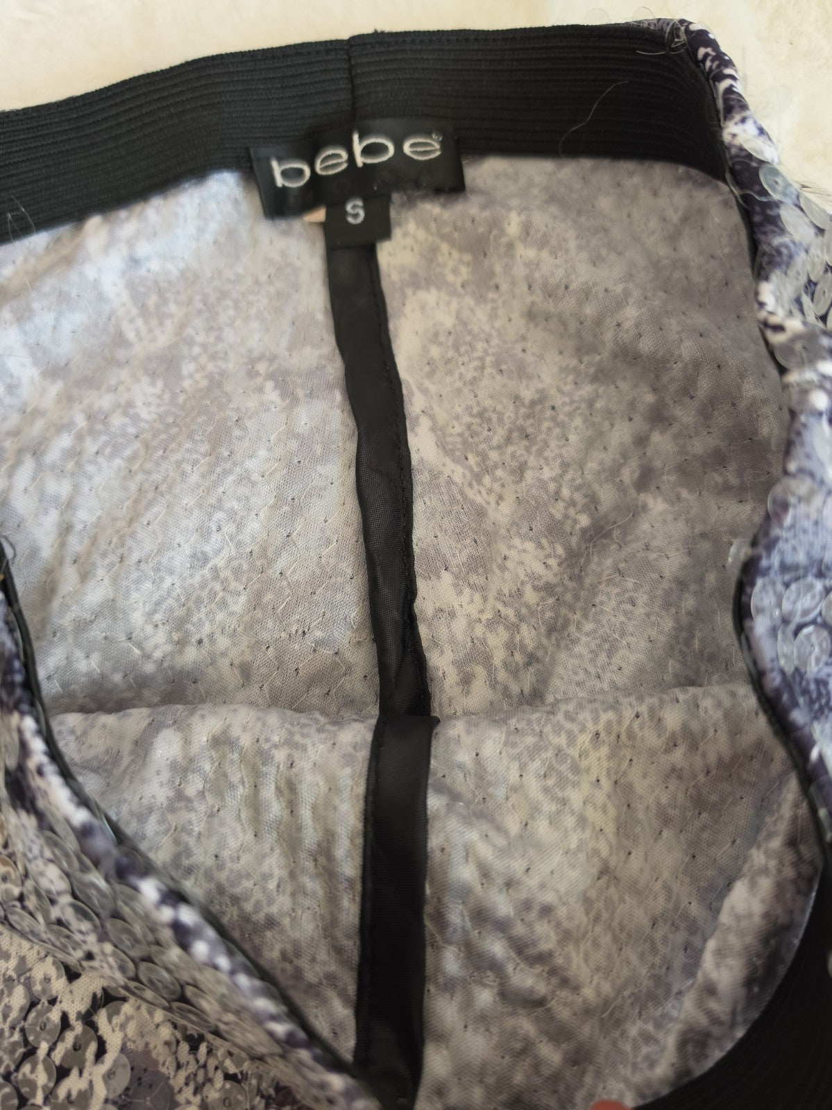 Bebe Vintage Sequin Snakeskin Two Piece Set Small