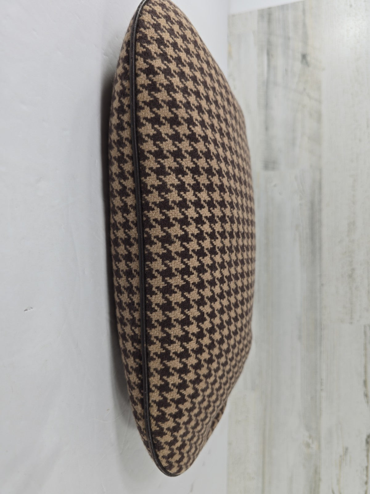 Lauren Ralph Lauren Brown Houndstooth Wool Blend Shoulder Bag Y2K