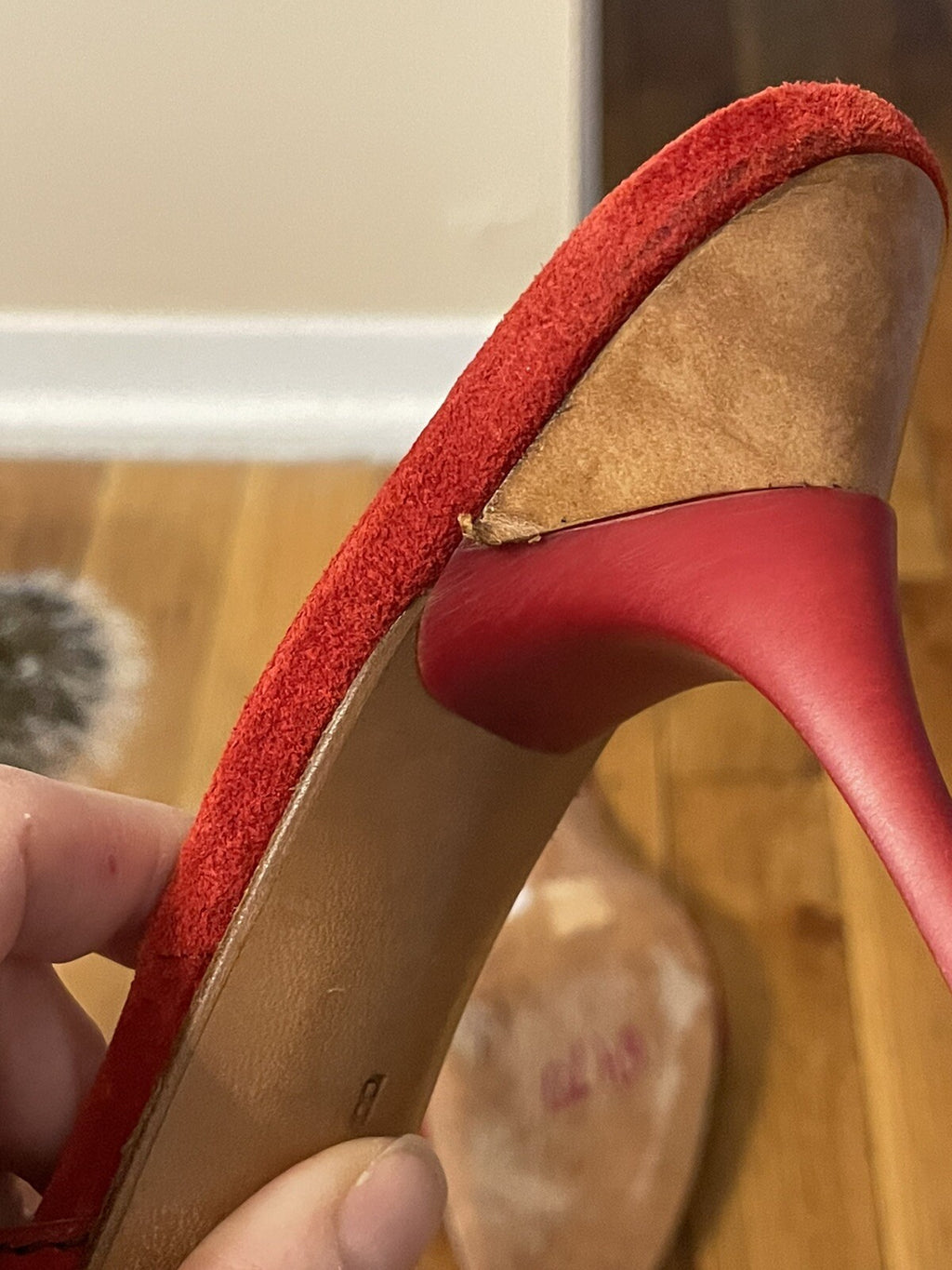 Casadei Red Suede Fringe Stiletto Mule with Tassels - Women's Size 9