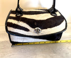 Vtg Calf Hair ZEBRA Print Nordstrom  1950s-60's HandBag Leather Black White Nice