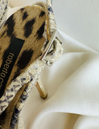 Roberto Cavalli 2000s Snake and Flower Enamel Rhinestone Heels