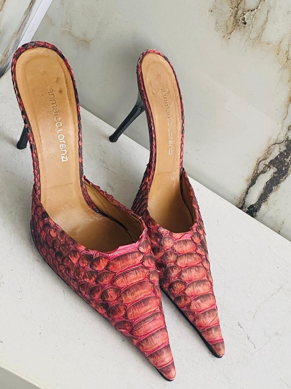 Gianmarco Lorenzi Italian Women Mules Nice Shoes High Heels Size 38