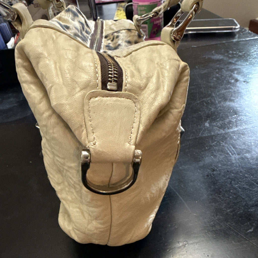 BE & D Garbo Natural Beige Leather Large Studded Tote