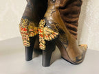 Gianmarco Lorenzi Limited Cowboy Women Boots Very Sexy Heels Size 37