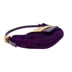 FENDI Vintage FF Logo Micro Croissant Suede Pochette Mini Bag Purple Glitter