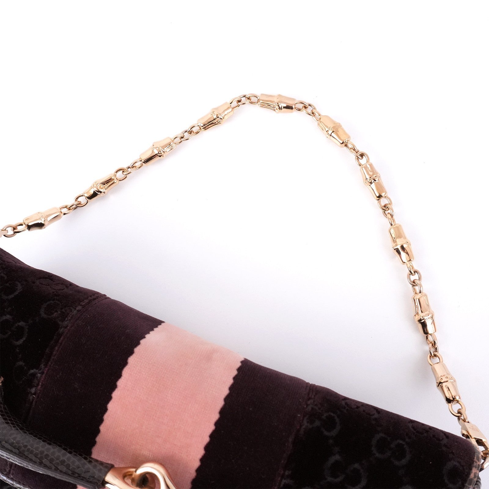GUCCI GG Velvet Horsebit Gold Chain Shoulder Bag 131471 205118 Auth #57544A