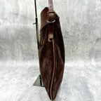 Ralph Lauren Vintage Suede Leather Hobo Shoulder Bag Brown