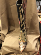 VINTAGE ROBERTO CAVALLI BOOTS PATCHWORK- STILETTO HEEL 71/2 Excellent Condition!