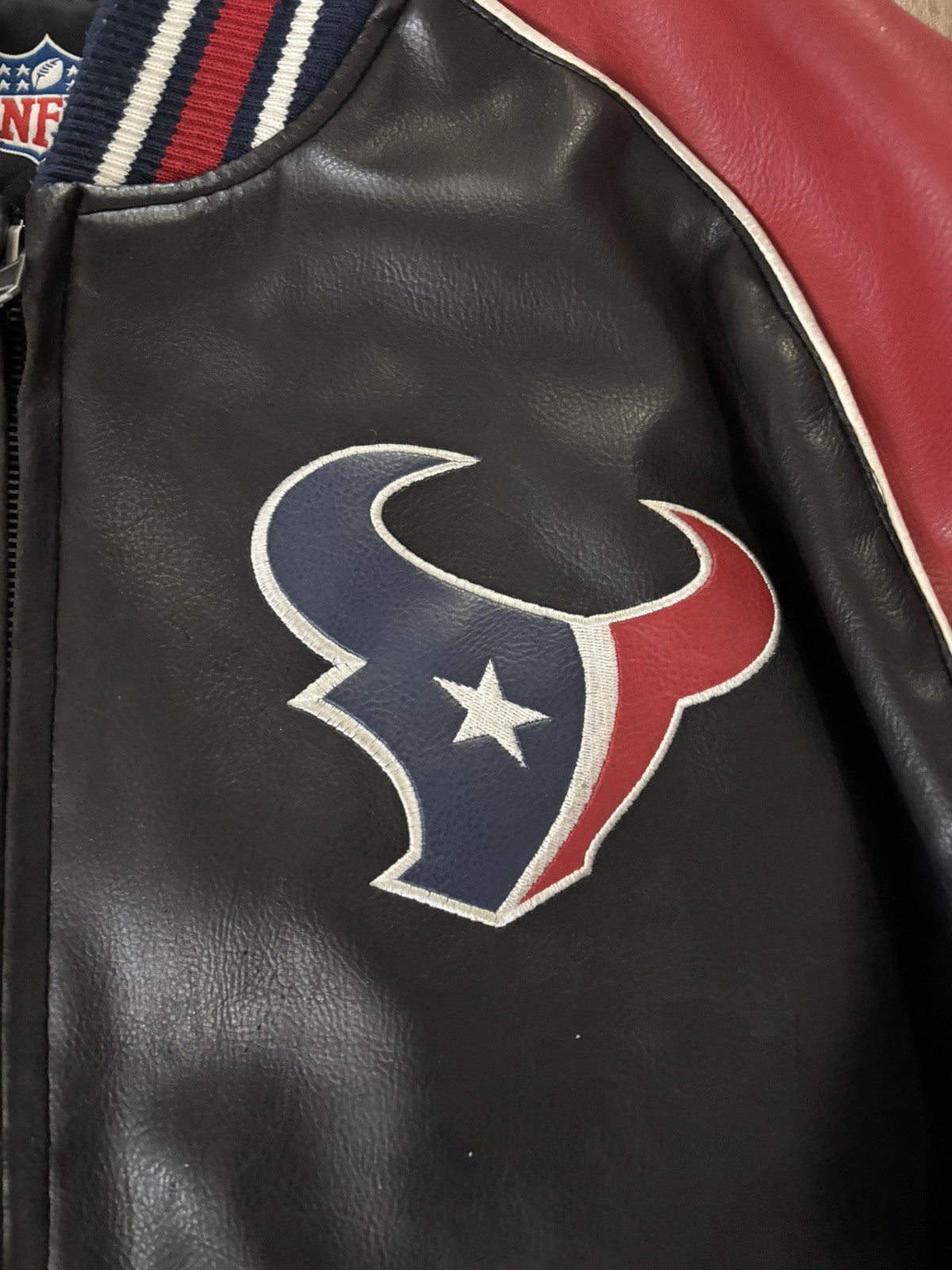 Men's Vintage NFL Houston Texans Leather Jacket Large