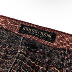 Roberto Cavalli 2000s Python Print Top and Pants Set