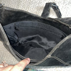 Vintage GUESS Black Baguette Shoulder Bag Y2K Buckle Faux Leather
