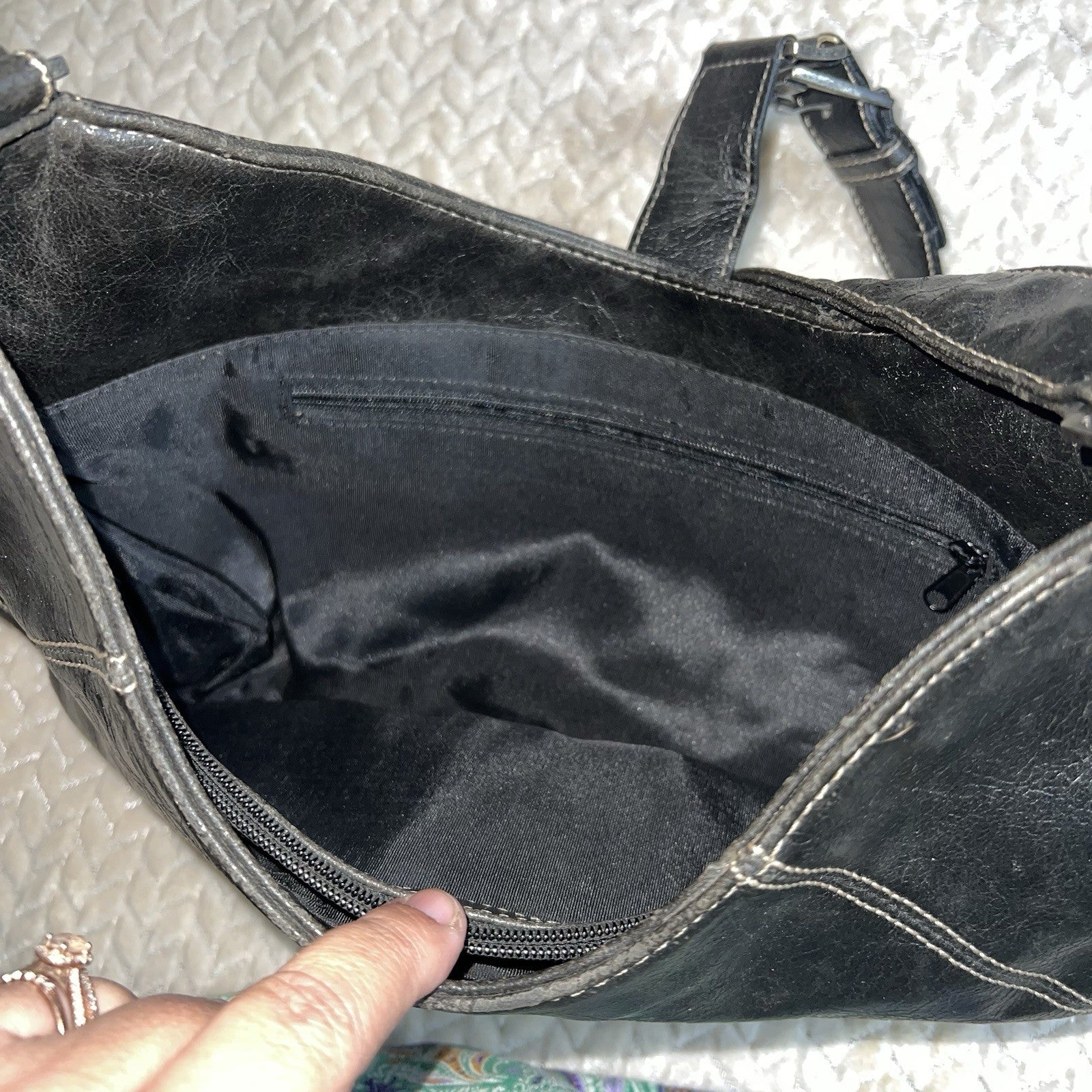 Vintage GUESS Black Baguette Shoulder Bag Y2K Buckle Faux Leather