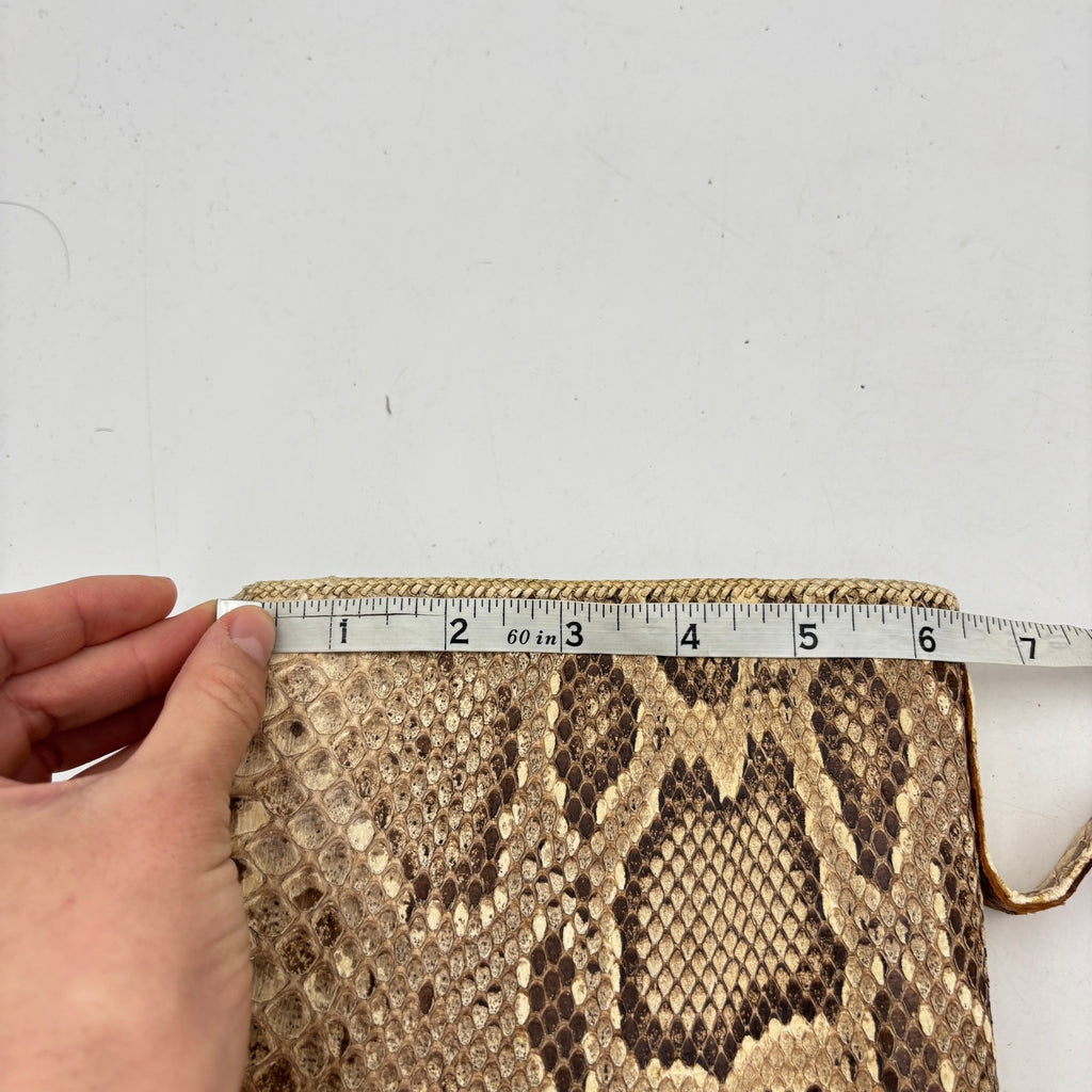Vintage 1940s Genuine Python Snakeskin Clutch Purse Talon Hand Bag Exotic