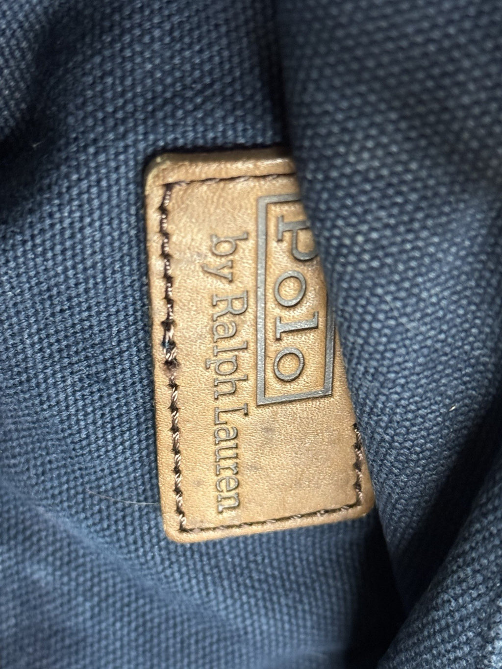 Rare Vintage Polo Ralph Lauren Large Pony Tote Navy Blue Canvas Zip Bag