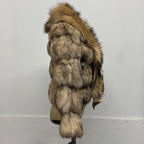 Vintage Y2K Brown Raccoon and Fox Fur Jacket