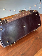 Be&D Studded Garbo Handbag Brown Lambskin