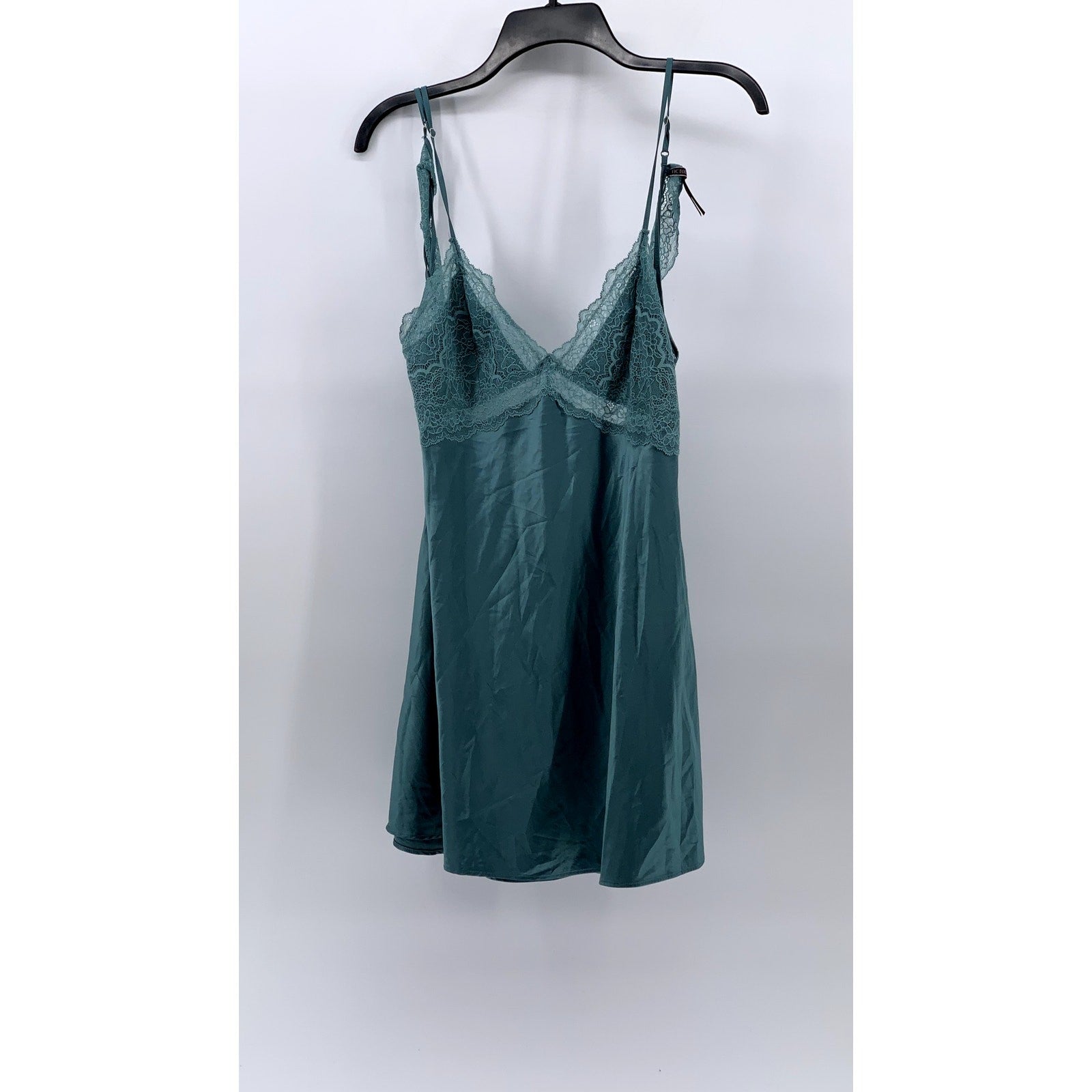 VICTORIA'S SECRET Women's Blue Lace-Trim V-Neck Sleep Gown SZ S