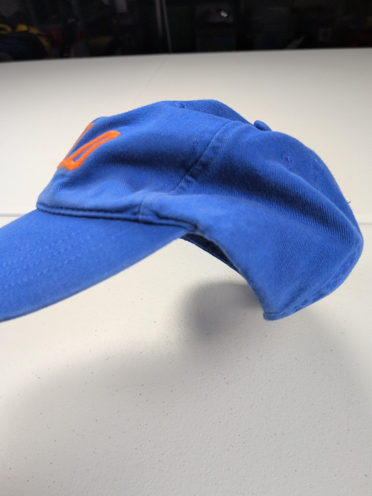 Vintage Polo Sport Ralph Lauren Spell Out Cap Hat Mens Adjustable Blue Orange