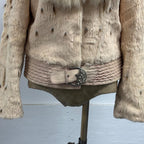 Vintage Y2K Pastel Pink Rabbit and Fox Fur Jacket